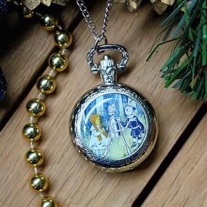 Vintage Wizard of Oz Pocket Watch. Book Illustration. Retro. Tinman Dorothy Scarecrow. Gift for dad. Wicked musical. Wedding watch Groomsmen