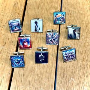 Classic Album Cover Cufflinks. Music lover. Vintage Records Groomsmen. Music themed wedding. Favourite band artist. Musician Tie Clip.