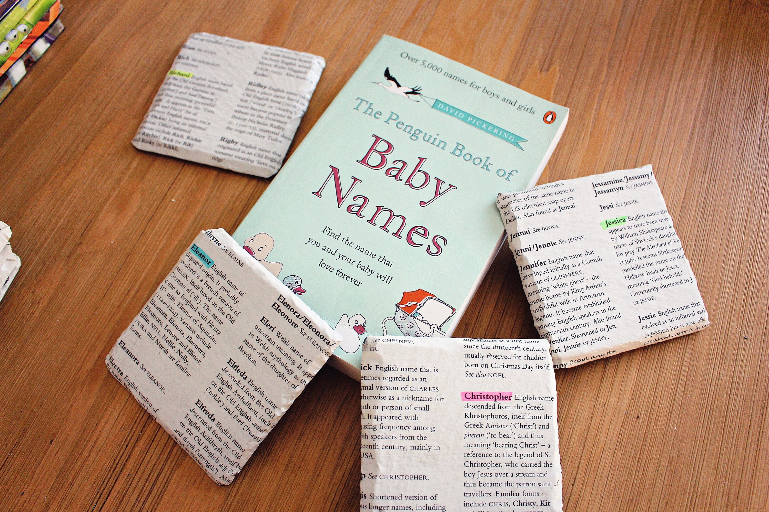 Upcycling Baby Namen Untersetzer. Namensbedeutung Kindernamen - Etsy.de