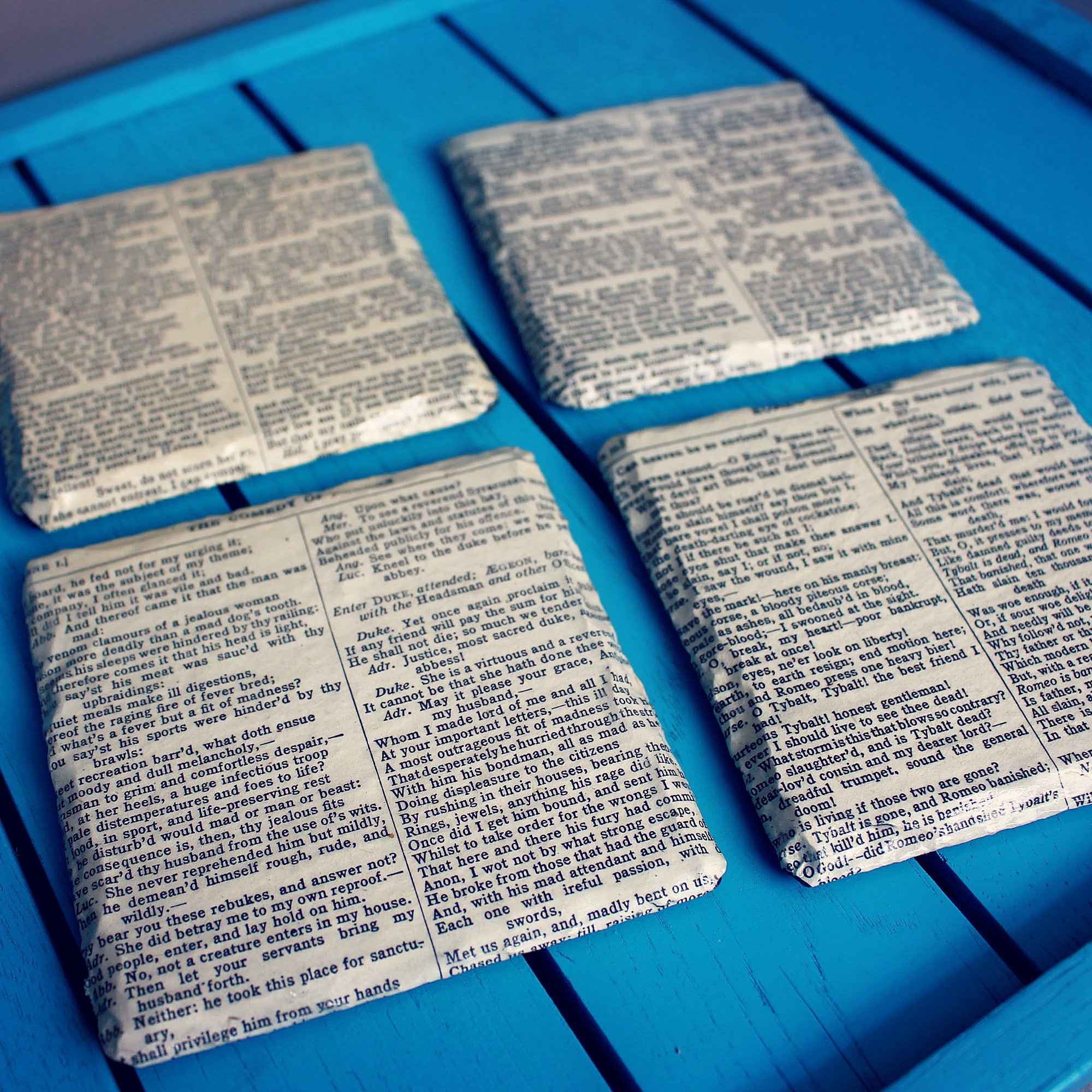 Shakespeare recycled book page coasters. Personalised novelty gift. Literature. Book lover. Kitchen gift. Mothers Day Gift. Gift for Mum.