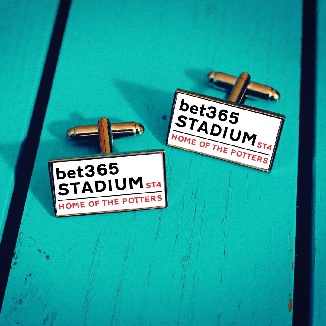 Stoke City Football Stadium Cufflinks. Bet365 Stadium. Gift for Potters Fan. Road Sign Tie Bar