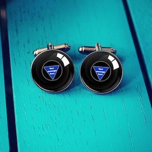 Magic 8 Ball Cufflinks. Personalised message. Wedding Say I do cufflinks. Groomsmen Gift. Fathers Day. Christmas gift for him.