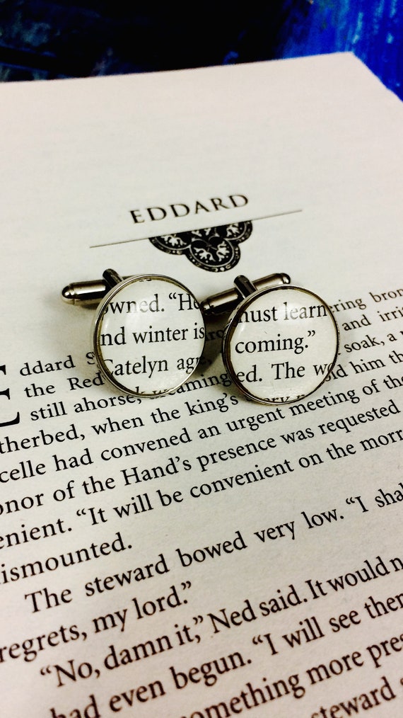 Game Of Thrones Wedding Cufflinks Recycled Book Quotes Etsy