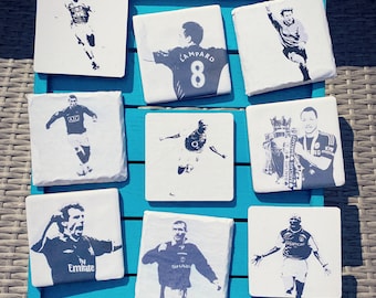 Football Legends Coasters! Your favourite players. Home pub. Beer mats. Arsenal Chelsea Man United Spurs Newcastle Man City . Euro 2021.