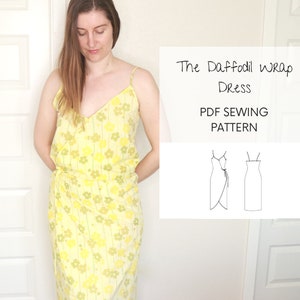 The Daffodil Wrap Dress woman&#39;s PDF Sewing Pattern