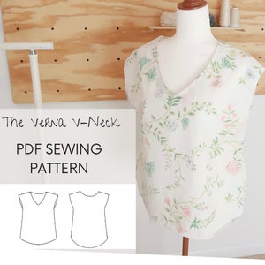 Basic V-Neck Top PDF Sewing Pattern
