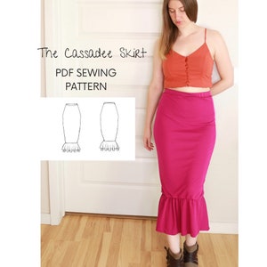 Woman's Mermaid Skirt PDF Digital Sewing Pattern