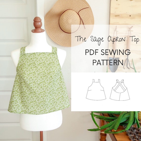 Woman's Cross Back Apron Tank Top PDF Sewing Pattern - Etsy