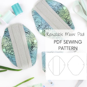 Moon Pad PDF Sewing Pattern-Reusable Panty Liner Digital Pattern