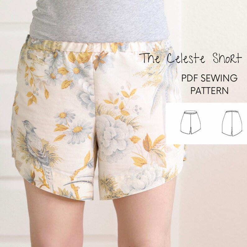 Woman's Elastic Waistband Shorts PDF Sewing Pattern Etsy
