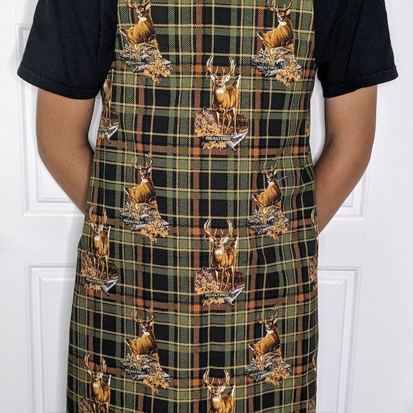 kitchen apron / Apron / Kitchen apron / Teenager apron / Adult kitchen apron / Hunting / White tailed deer / Deer