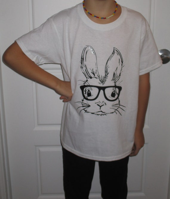 T-shirt / Shirt / short sleeves / Bunny / Rabbit / Hipster / | Etsy