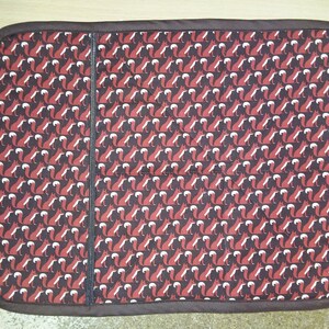 Doily / placemat for lunchbox utensils pocket zip / Fox / Foxes / ecologic / zero waste / Washable