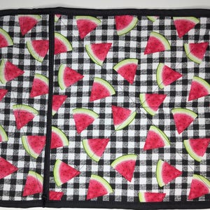 Doily / placemat for lunchbox utensils pocket zip / Watermelon / Summer / ecologic / zero waste / Washable