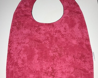 Adult bib / Clothes protector / Special needs bib / Pink / Marbled / Washable / Reusable