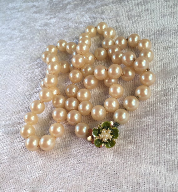 GORGEOUS Vintage Hobé Parure Pearl Necklace Earri… - image 3