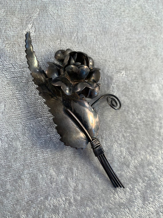 Lovely Sterling Silver Floral Bouquet Brooch Attr… - image 3