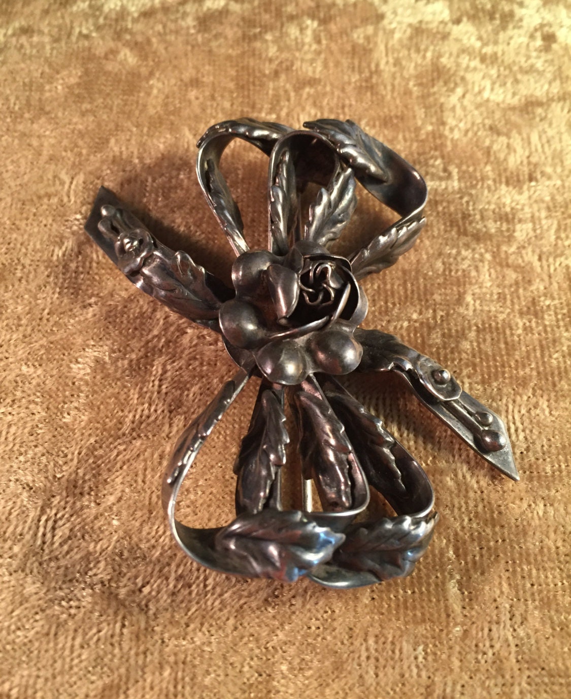 Pretty Classic Collector's 1940s Hobé Floral Bow Pin Brooch Sterling ...