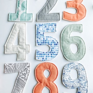 Sensory Fabric Numbers Set, math toy for preschool, nursery decor, playroom decor, learn numbers, early math