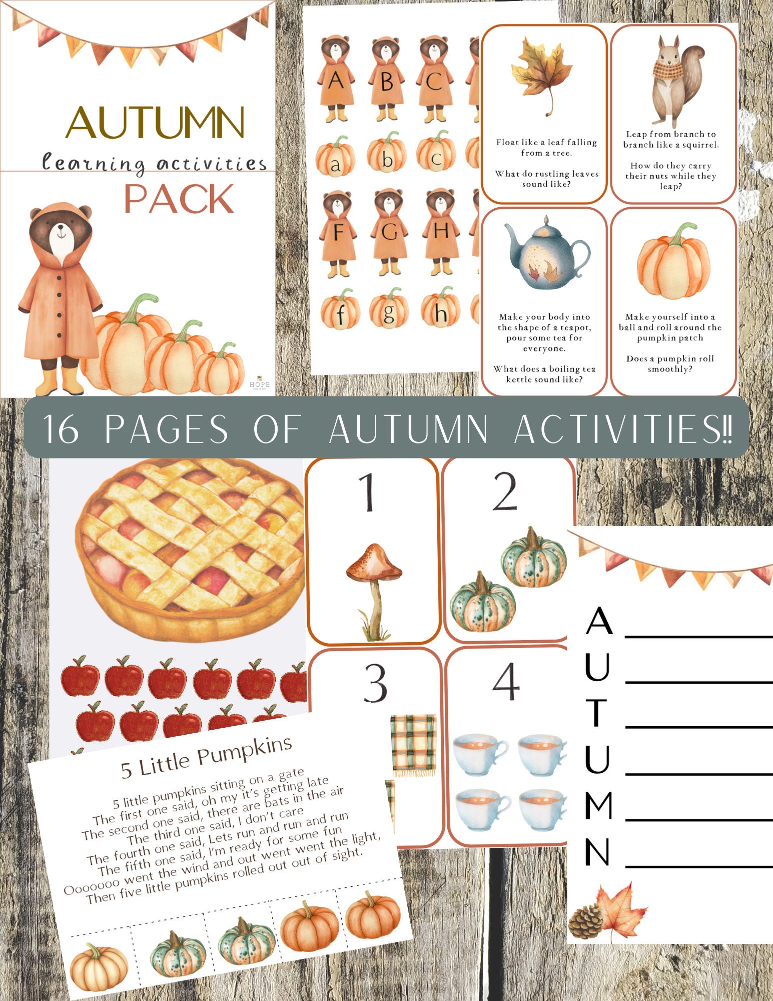 Fall Preschool Activity Pack Fall Printables for Learning - Etsy