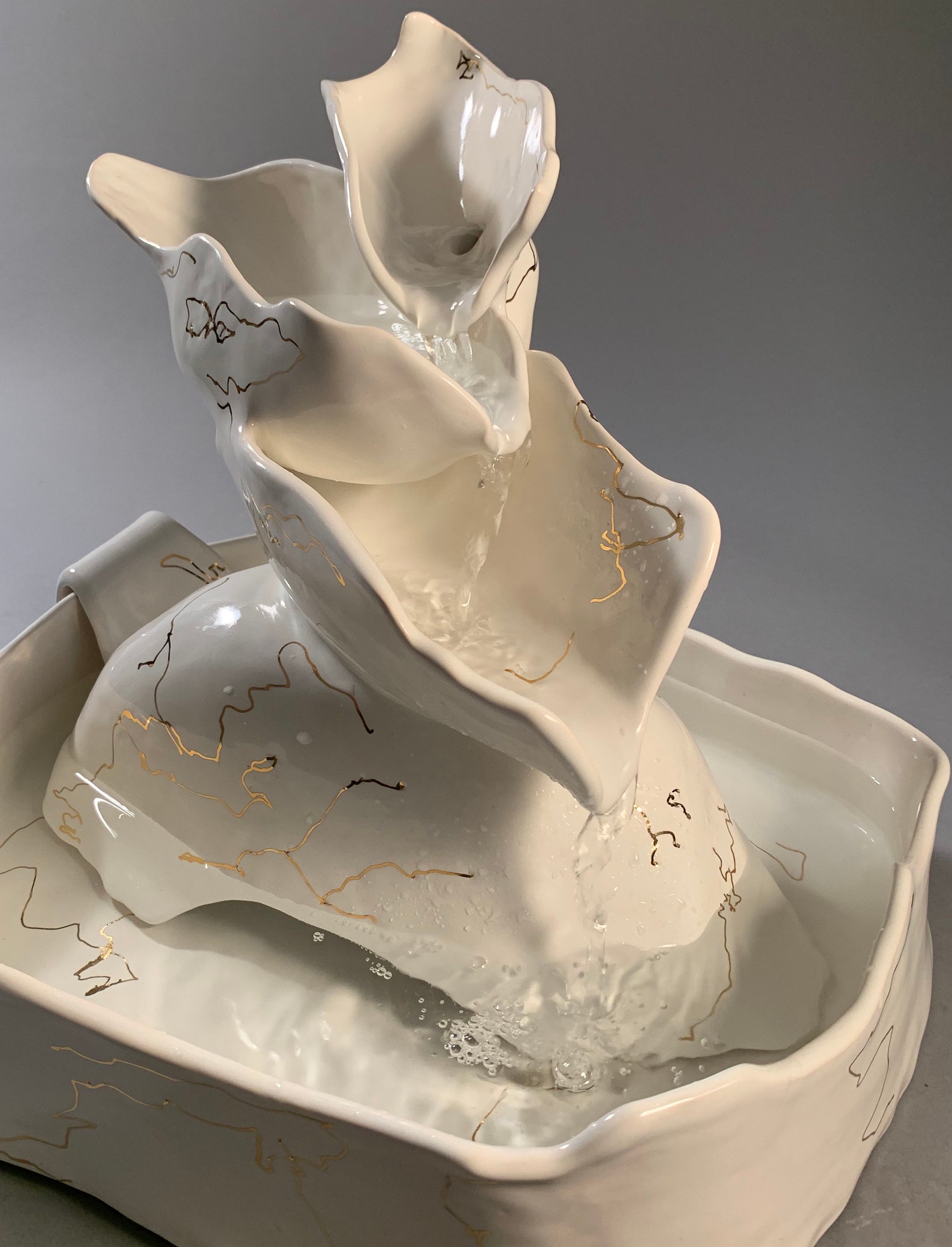 Fountain. Indoor/outdoor Water Feature. Elegant White Etsy