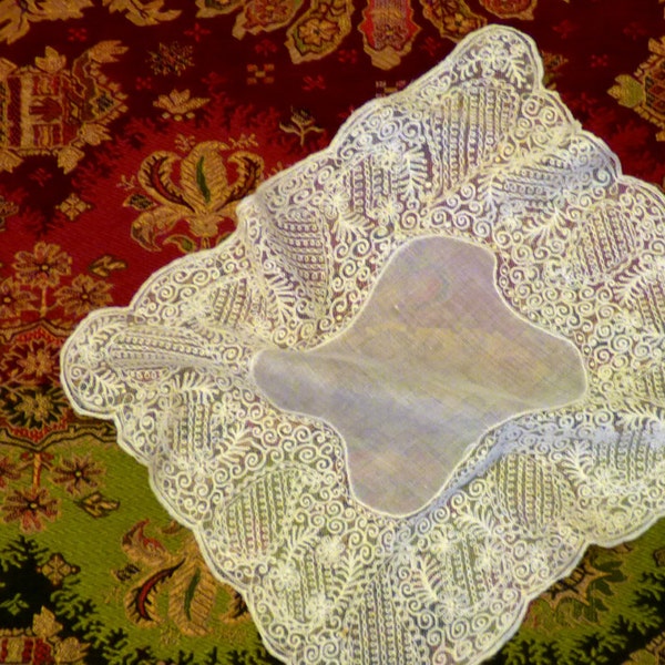 Antique Lace Handkerchief Etsy