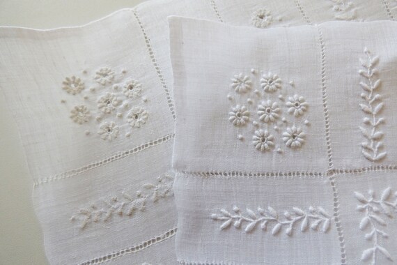 French embroided handkerchief - antique handkerch… - image 3