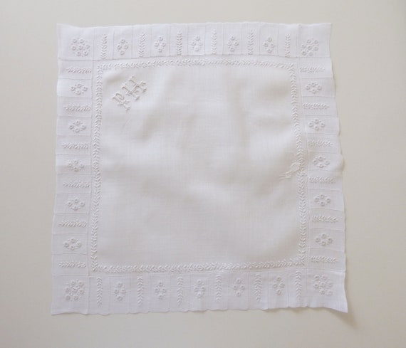 French embroided handkerchief - antique handkerch… - image 6