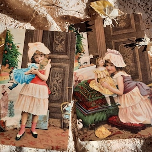 2 cartes postales françaises anciennes des années 1900. Bébé victorien - objets éphémères - carte postale ancienne - shabbychic - brocante - cartes edwardiand - carte postale ancienne