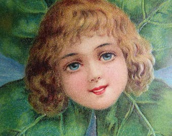 Antieke Franse ansichtkaarten – Edwardiaans ephemera met reliëf, 1904-1905 (set van 5)