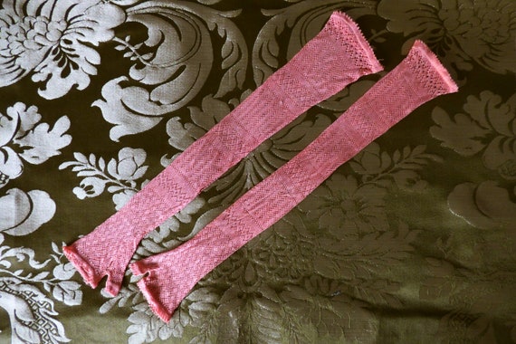 Original antique Victorian fingerless lace gloves