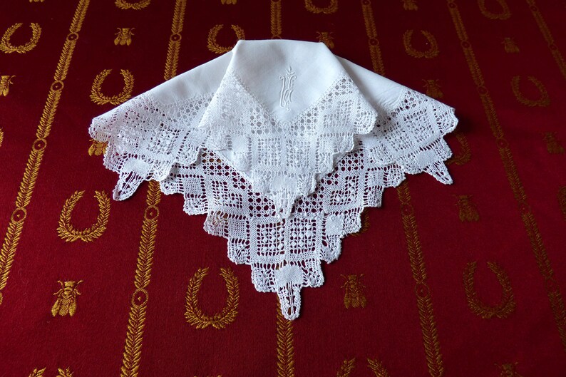Torchon Lace Handkerchief Handmade Bobbin Lace French Lace Etsy