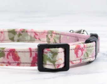 Rose Cat, Delicate Kitten, Rose, Shabby Chic, Vintage Style Cat, Pink, Lilac, Tilda Fabric, Soft Cat, Fabric Cat, Fabric Collar, Rose, Cat