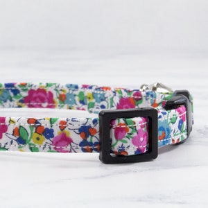 Collar with Bell, Kitten UK, Liberty Fabric, Cat Collar, Kitten Collar, Sweet Collar, Girl Cat, Pretty Collar, Breakaway Collar, Pink Collar