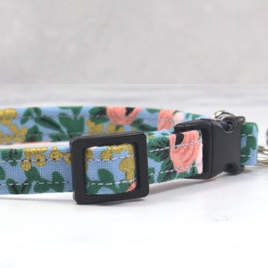 Safety Cat Collar, Cat Collar with Bell, Rifle Paper Fabric, Cat Collar, Kitten Collar, Breakaway Buckle, Sweet, Fabric Cat, Soft Collar, UK