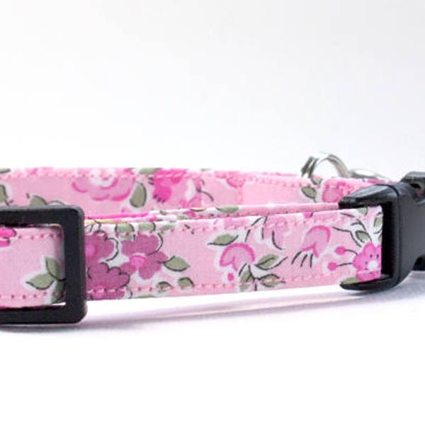 Pretty Cat Collar, Girl Cat Collar, Pink Cat Collar, Floral Cat Collar, Female Cat Collar, Cute Cat Collar, Fabric Cat Collar, Cute Cat, Cat