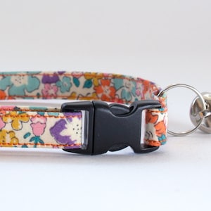 Liberty London Floral Cat Collar: Breakaway Safety Buckle, Cat Bell