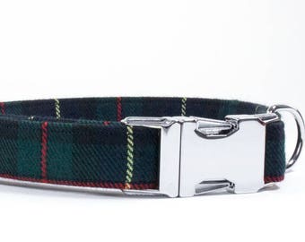 Tartan, Dog, Collar, Tweed, Puppy, Leash Lead, Dog, Boy Dog, Metal, Buckle, Collar, Plaid Collar, Small, Dog, Navy, Collars, Fabric, Collar