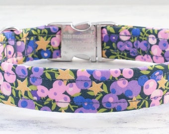 Liberty Dog Collar, Dog Collar, Dog Lead, Christmas Dog Collar, Purple Dog Collar, Metal Buckle Dog Collar, Liberty London, Handmade