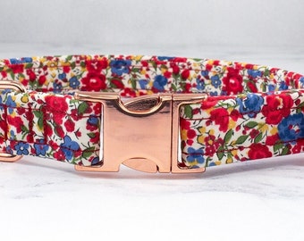 Liberty Dog Collar, Liberty Collar, Dog Collar, Rose Gold, Fabric Dog Collar, Liberty London, Pet Collar, Dog Gift, Adjustable Dog Collar