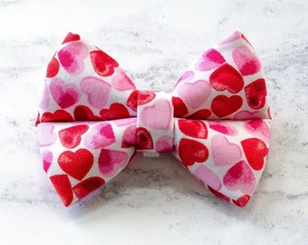 Valentine Dog Bow, Valentine Bow, Heart Bow, Valentine Dog, Love Hearts, Dog Bow Tie, Bow Tie, Dog Neckwear, Valentines, Dog Gift, Hearts