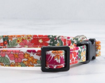 Cat Collar, Kitten Collar, Cute Cat Collar, Kitty Collar, Cat Gift, Safety Cat Collar, Breakaway Buckle, Bright, Sweet, Handmade, Fabric Cat