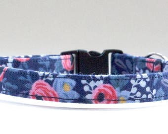 Blue Cat Collar, Collar with Bell, Adjustable Collar, Kitty, Kitten Collar, Cat with Bell, Cat Birthday, Pet Birthday, Cat, Fabric Collar