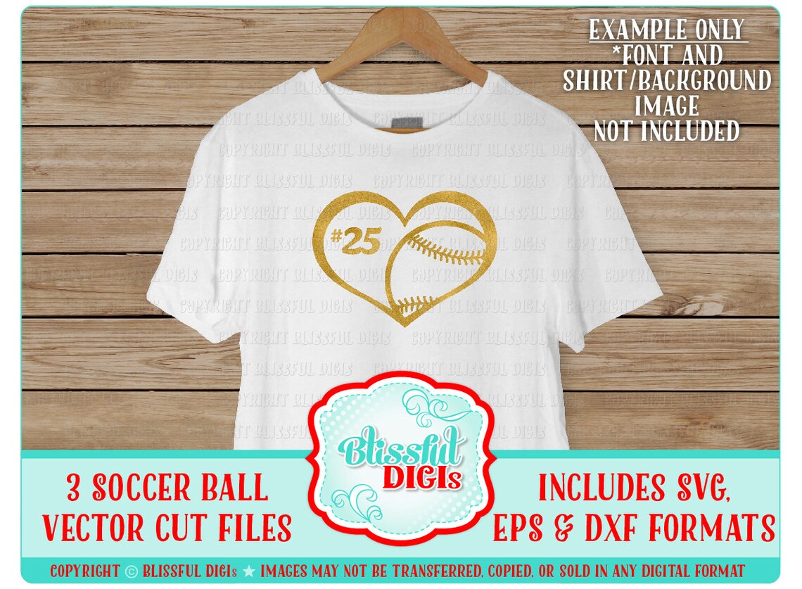 Baseball Softball Heart Vector Cut Files/Perfect for Decals Etsy