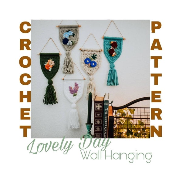 Crochet Flower Wall Hanging Pattern, crochet home decor pattern, floral crochet pattern, home decor crochet pattern, wall hanging pattern