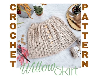 Crochet Skirt Pattern, skirt crochet pattern, crochet dress pattern, kids crochet pattern, crochet pattern skirt, button front skirt pattern