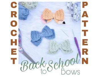 Crochet Pattern Bows, Hair Bow Pattern, Crochet Bow Pattern, Bow Pattern, Crochet Girls Bow, Crochet Bows, Crochet Hair Bow Pattern,