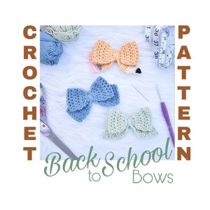 Crochet Pattern Bows, Hair Bow Pattern, Crochet Bow Pattern, Bow Pattern, Crochet Girls Bow, Crochet Bows, Crochet Hair Bow Pattern,