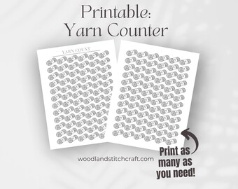 Yearly Yarn Count, Yarn Tracker, Crochet Project Tracker, Printable Yarn Counter, PDF Printable Crochet Tracker