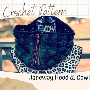 Crochet Corset Hood & Cowl Pattern, crochet hood pattern, hooded cowl crochet pattern, crochet scarf pattern, hood pattern